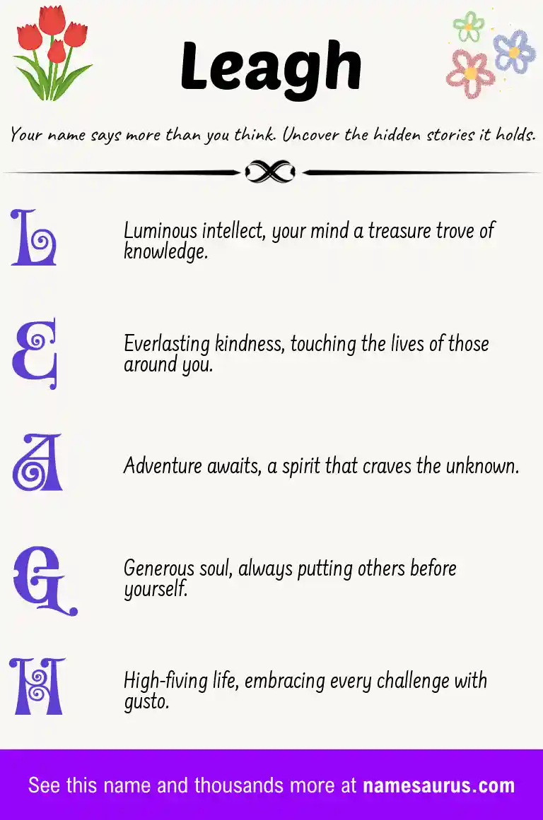 Acrostic poem about Leagh.