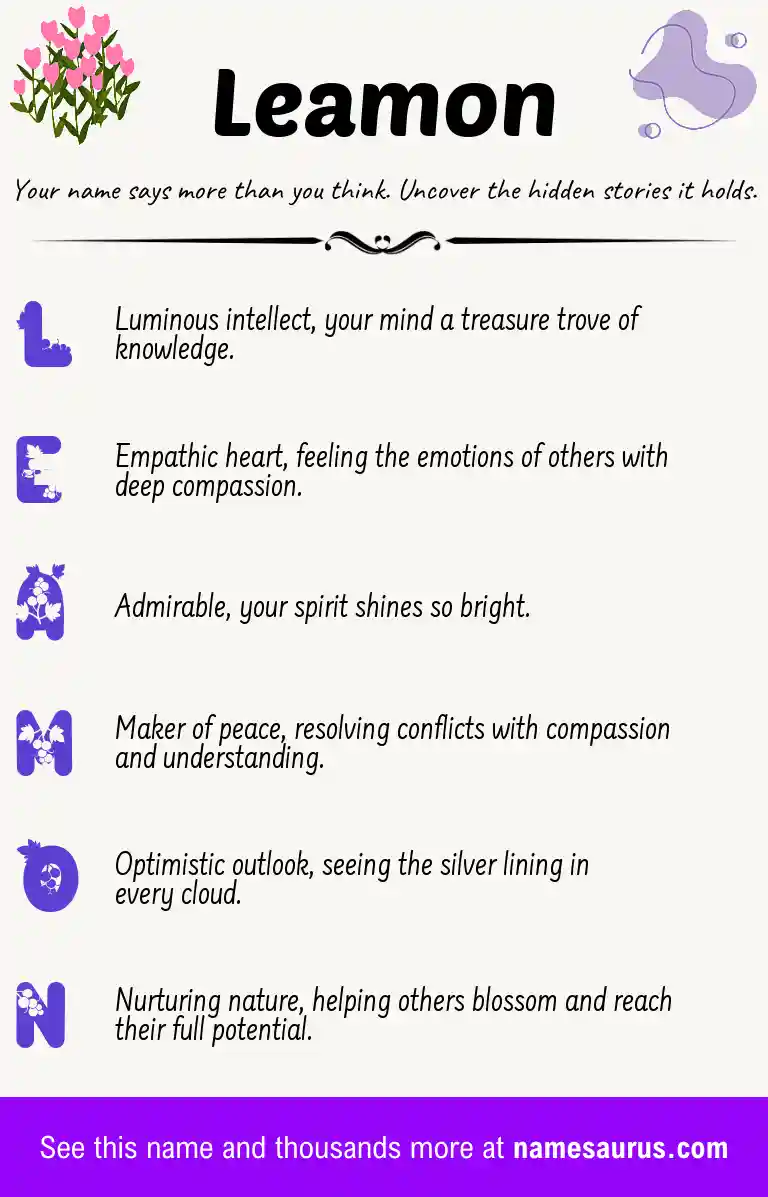 Acrostic poem about Leamon.