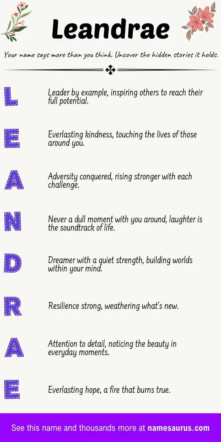 Acrostic poem about Leandrae.