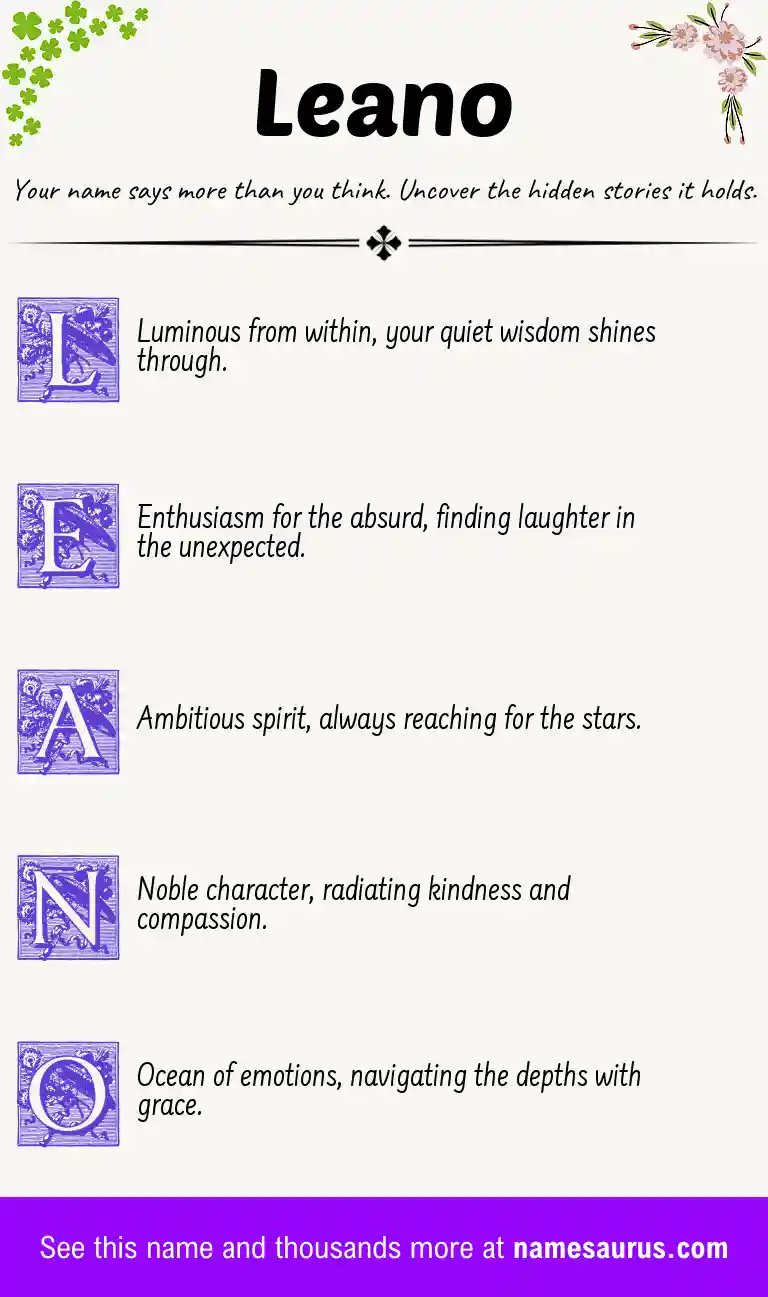 Acrostic poem about Leano.