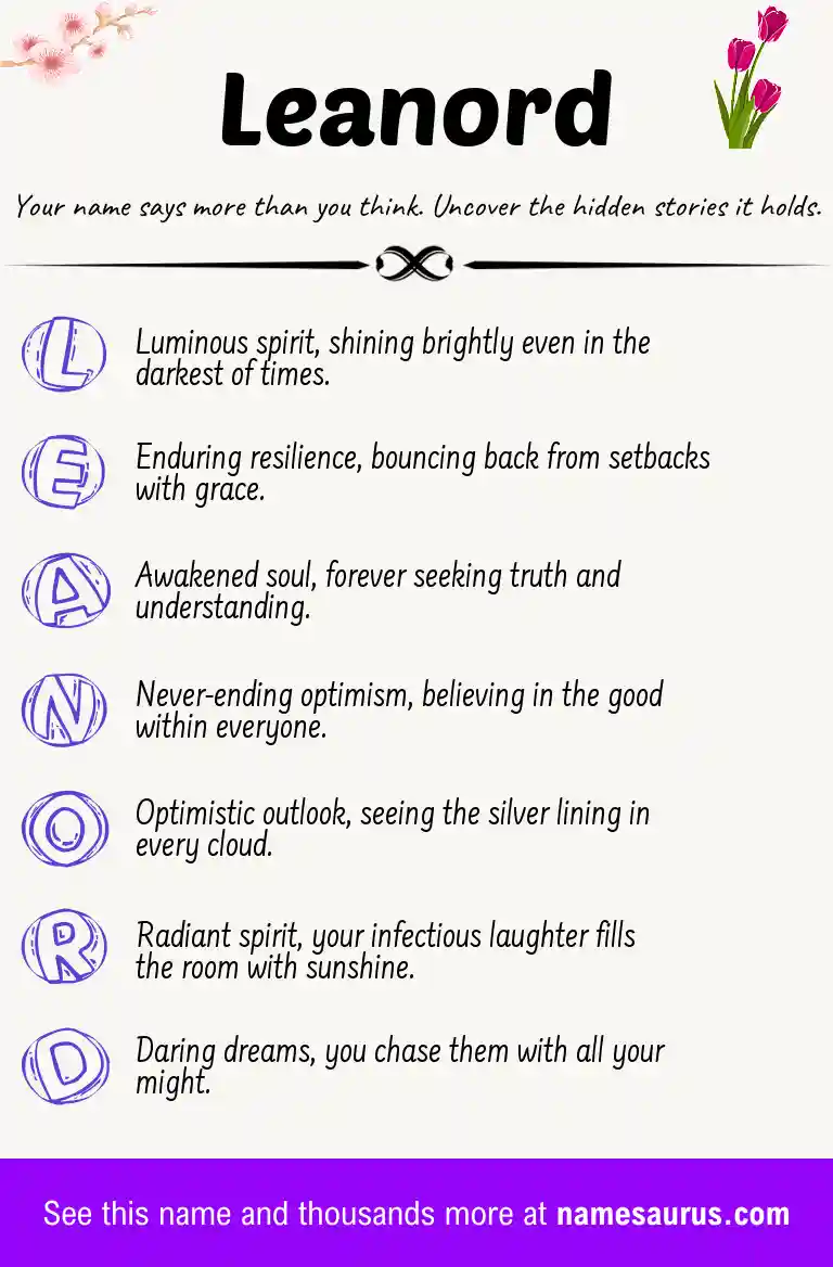Acrostic poem about Leanord.