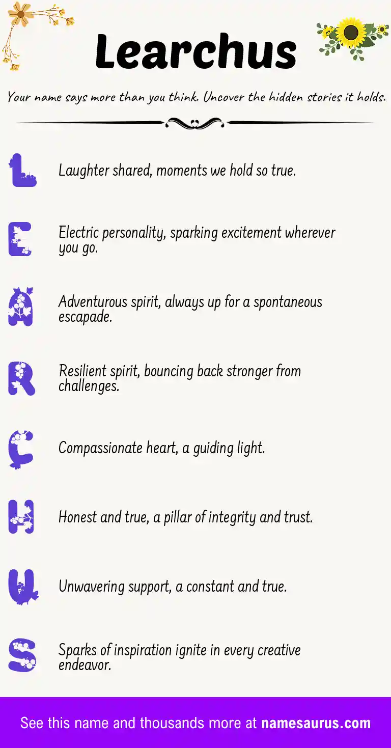 Acrostic poem about Learchus.