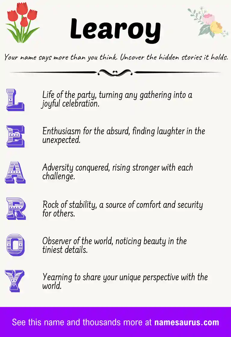 Acrostic poem about Learoy.