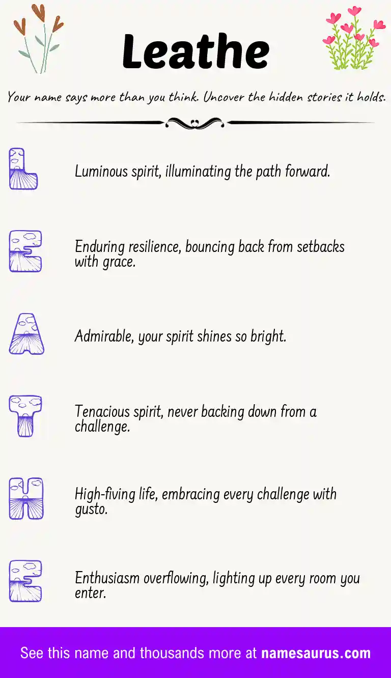 Acrostic poem about Leathe.
