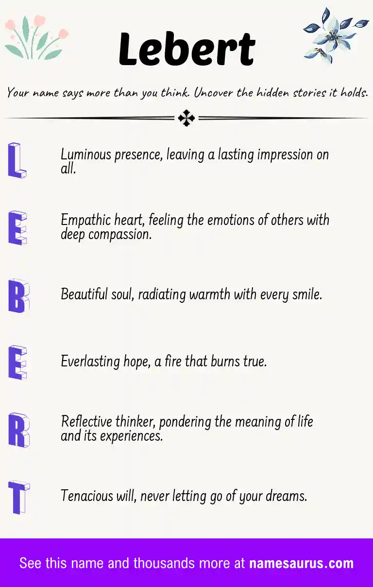 Acrostic poem about Lebert.