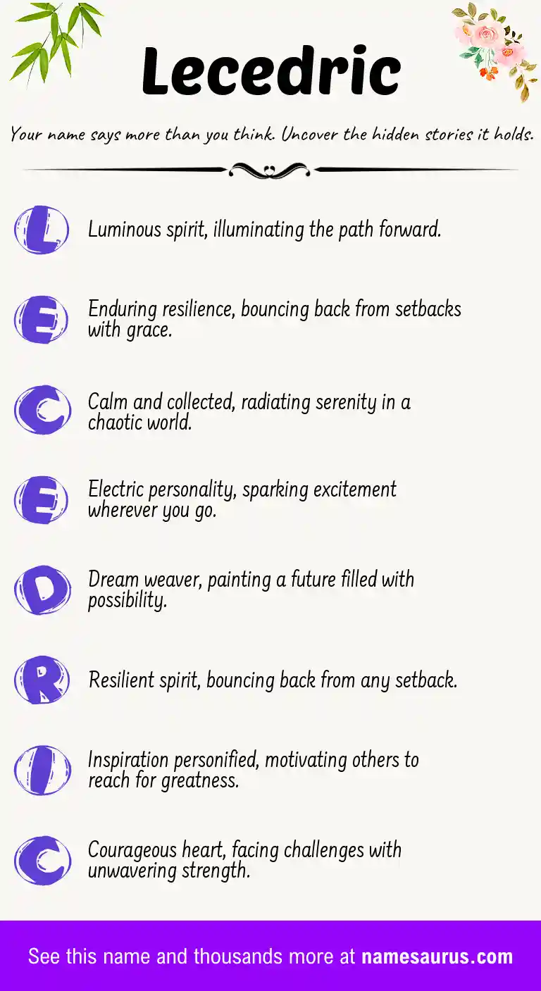 Acrostic poem about Lecedric.