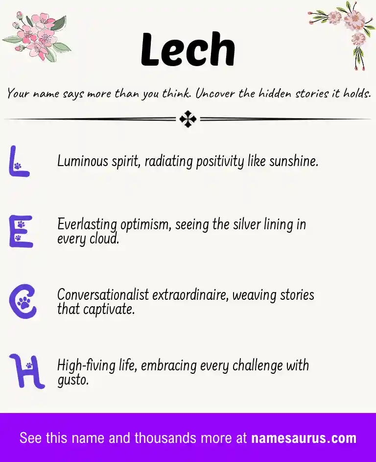 Acrostic poem about Lech.