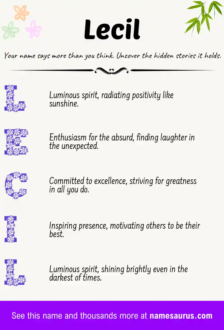 Acrostic poem about Lecil.