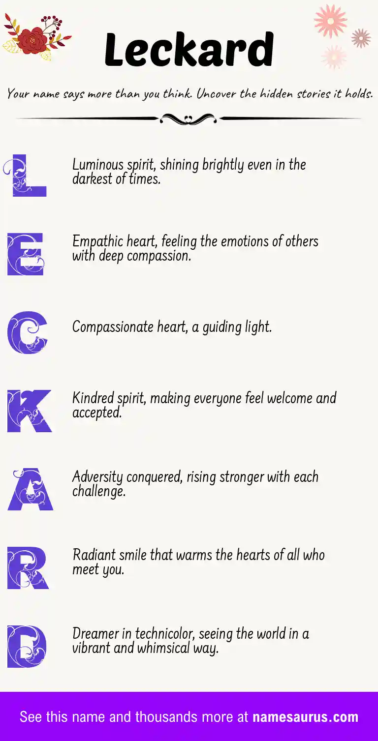 Acrostic poem about Leckard.
