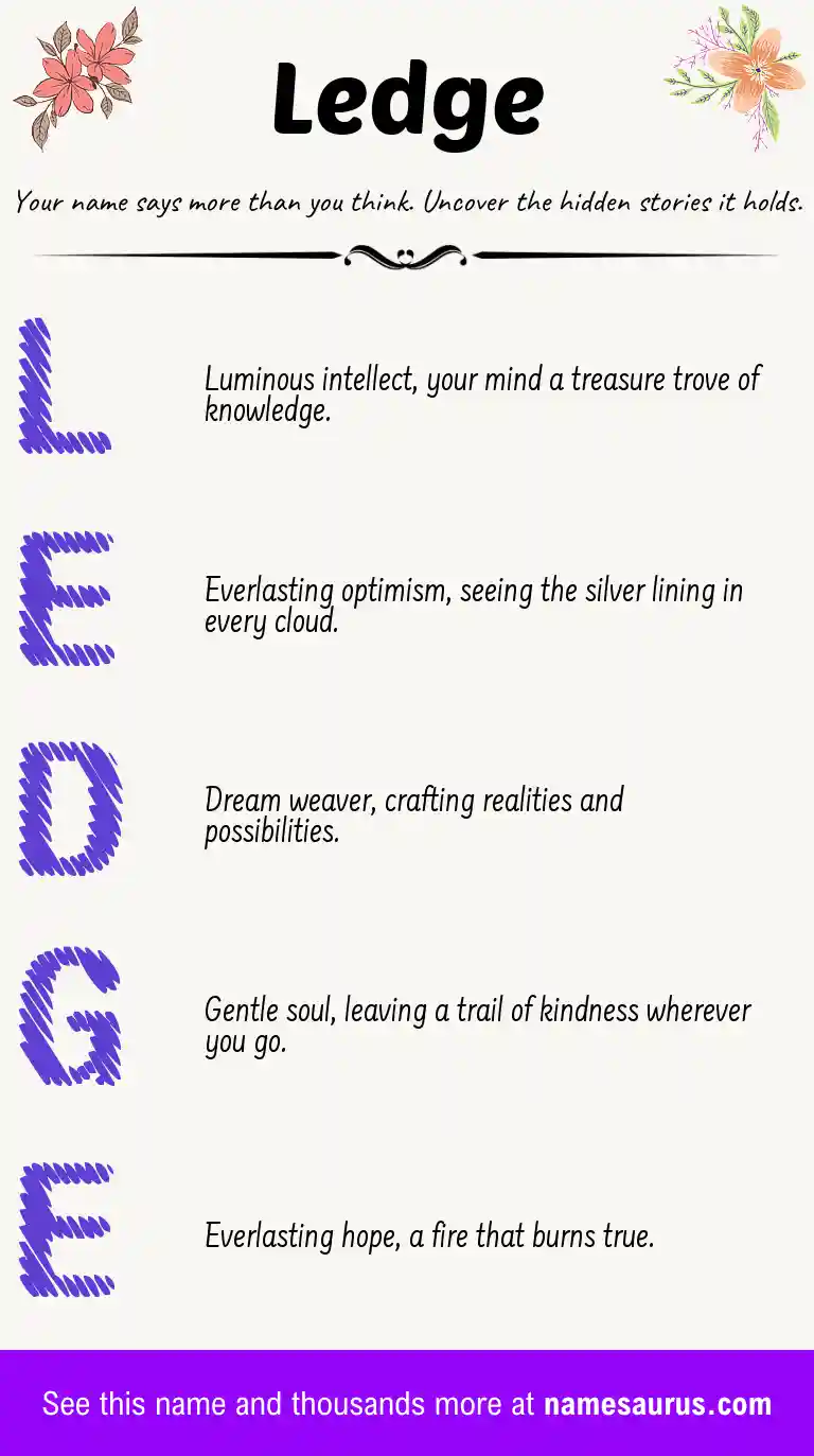 Acrostic poem about Ledge.