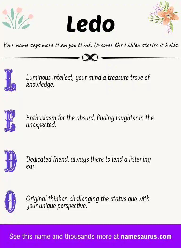 Acrostic poem about Ledo.