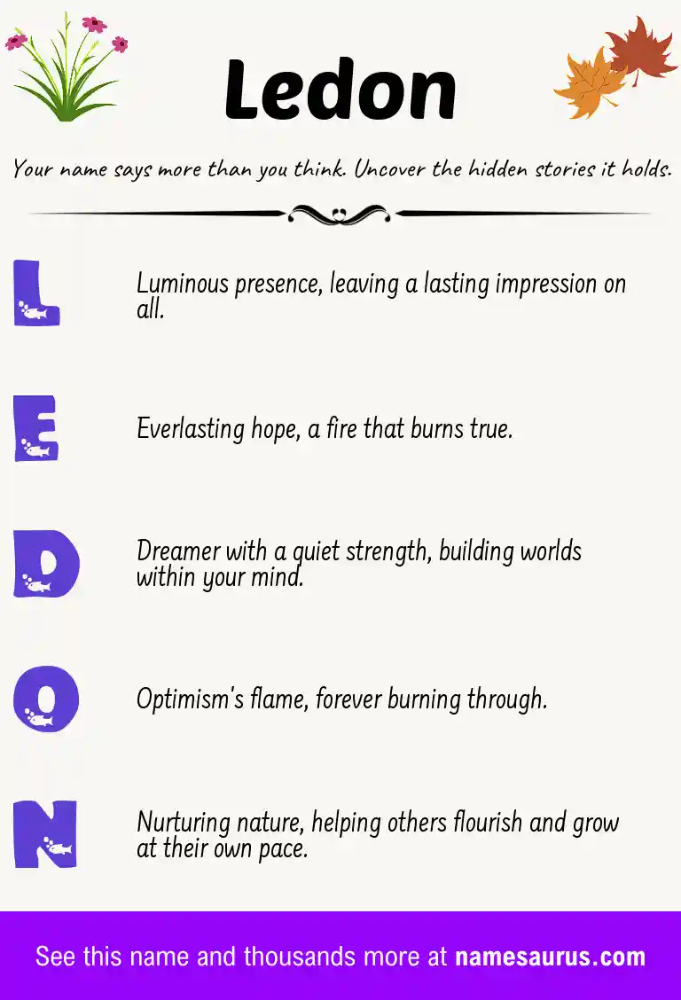 Acrostic poem about Ledon.