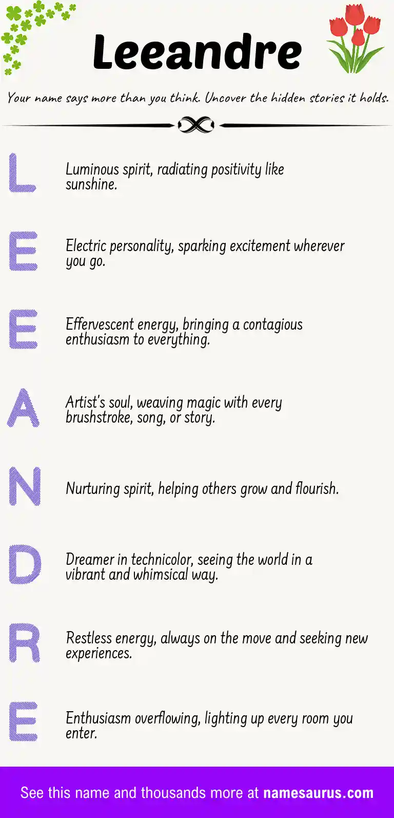 Acrostic poem about Leeandre.