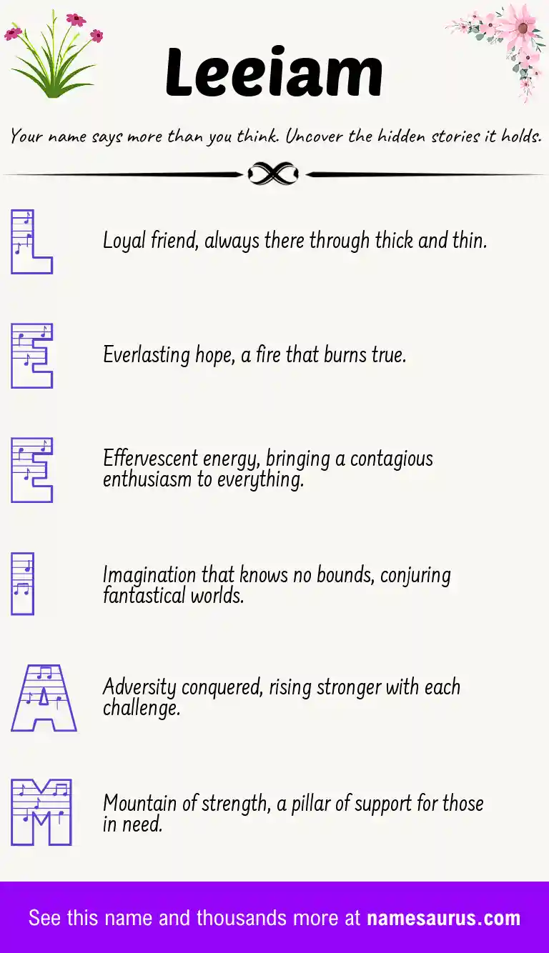 Acrostic poem about Leeiam.