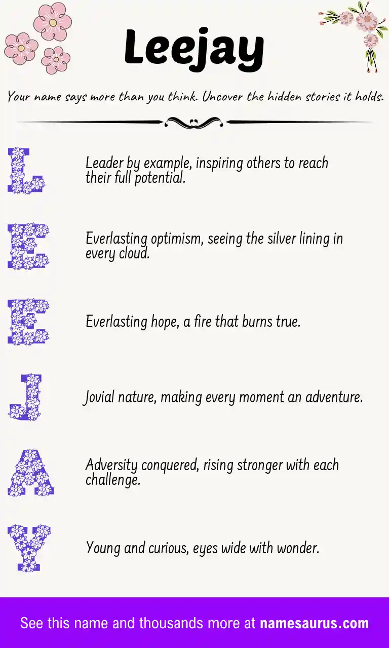 Acrostic poem about Leejay.
