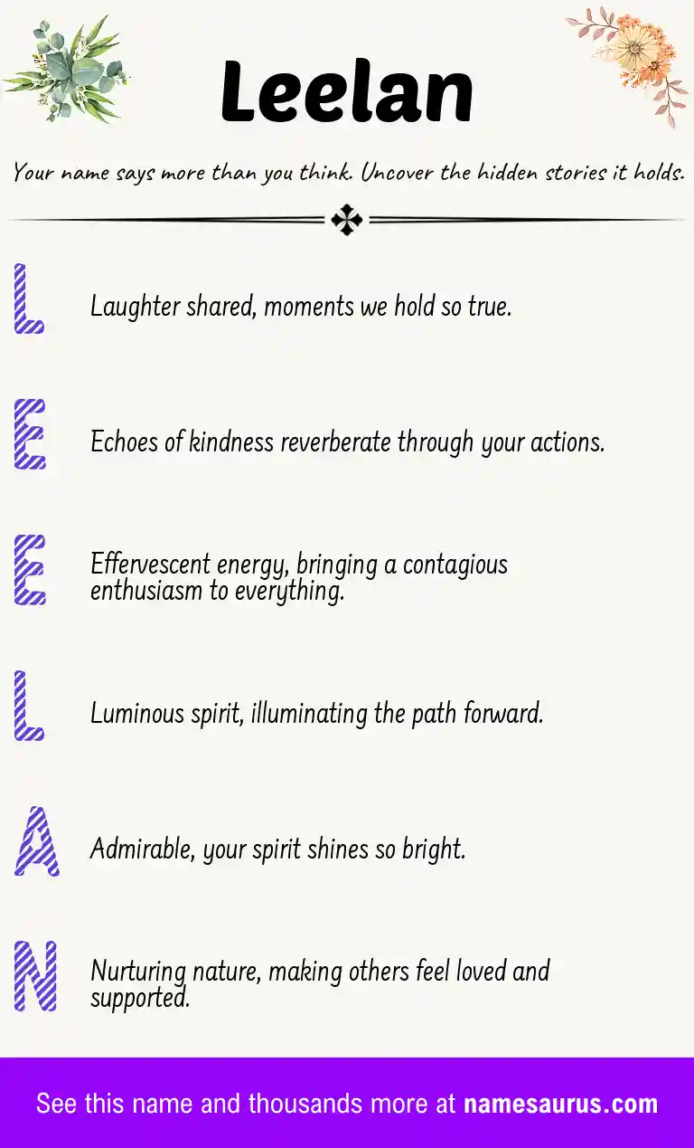 Acrostic poem about Leelan.