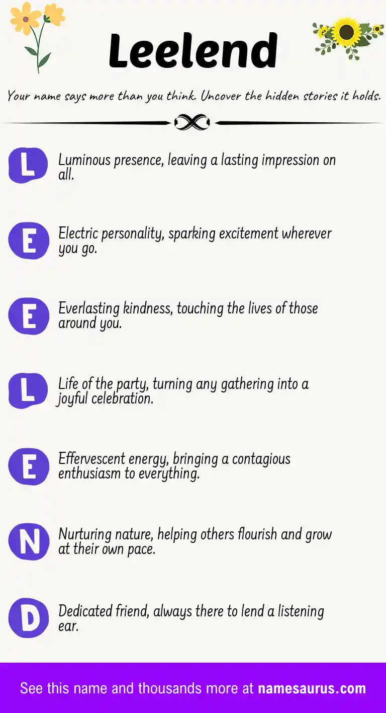 Acrostic poem about Leelend.
