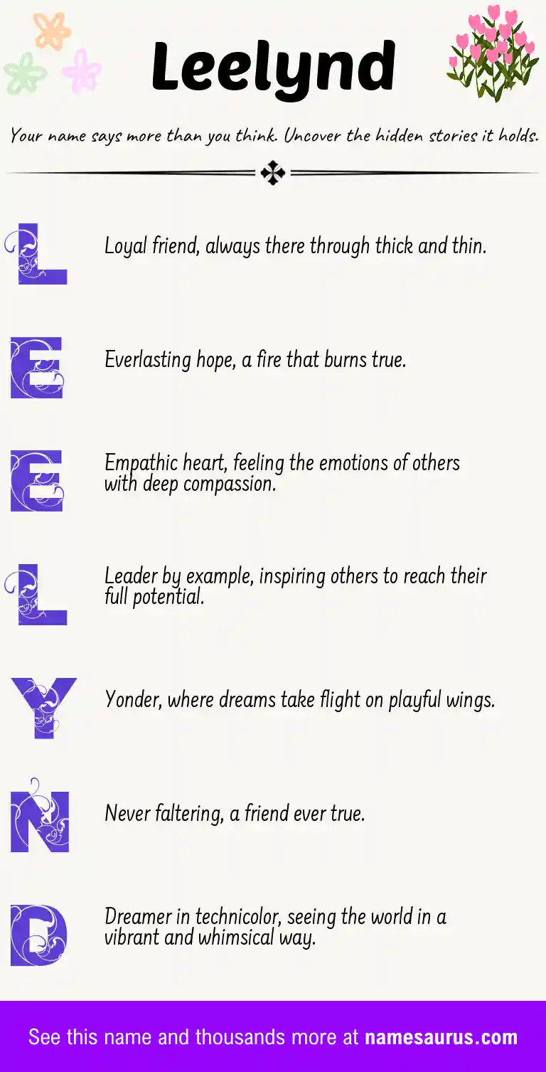 Acrostic poem about Leelynd.