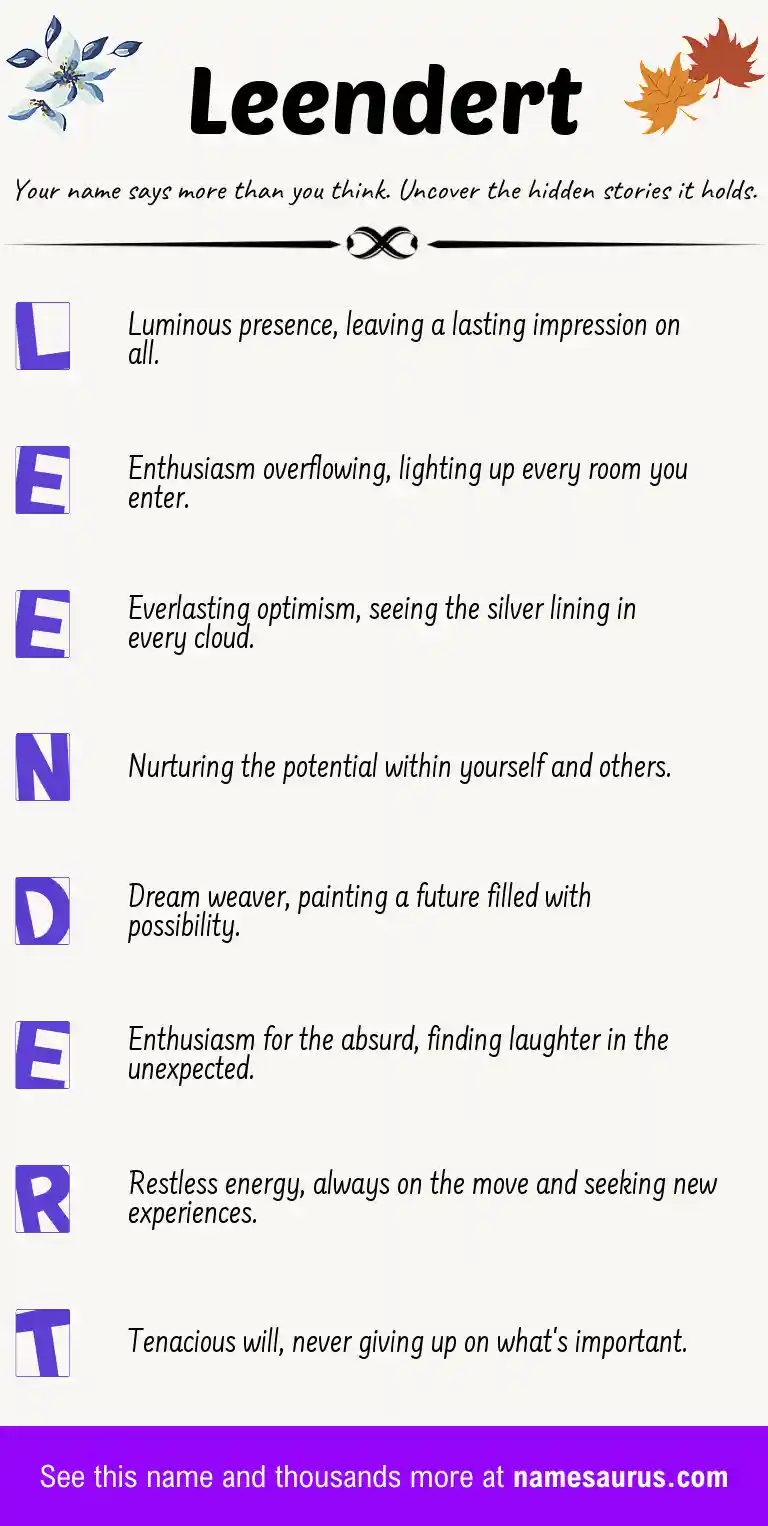 Acrostic poem about Leendert.