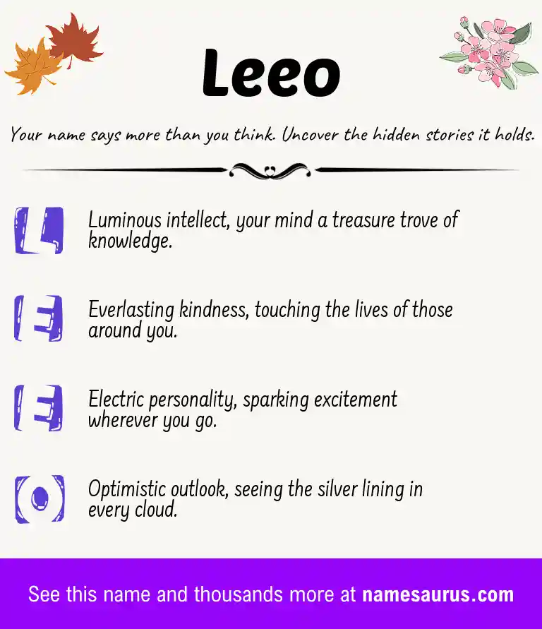 Acrostic poem about Leeo.