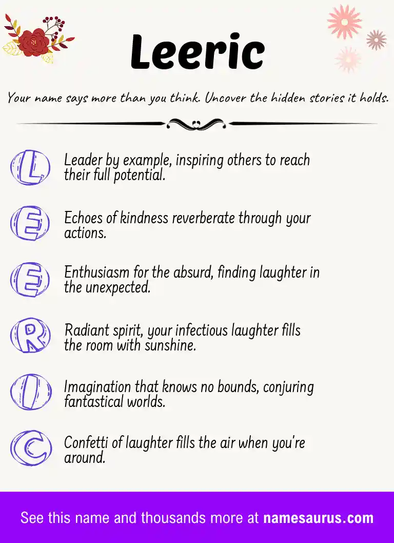 Acrostic poem about Leeric.