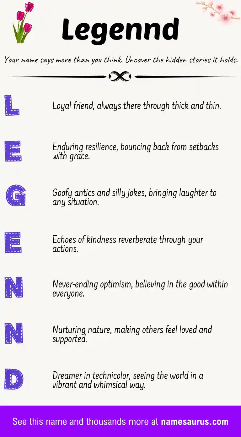 Acrostic poem about Legennd.