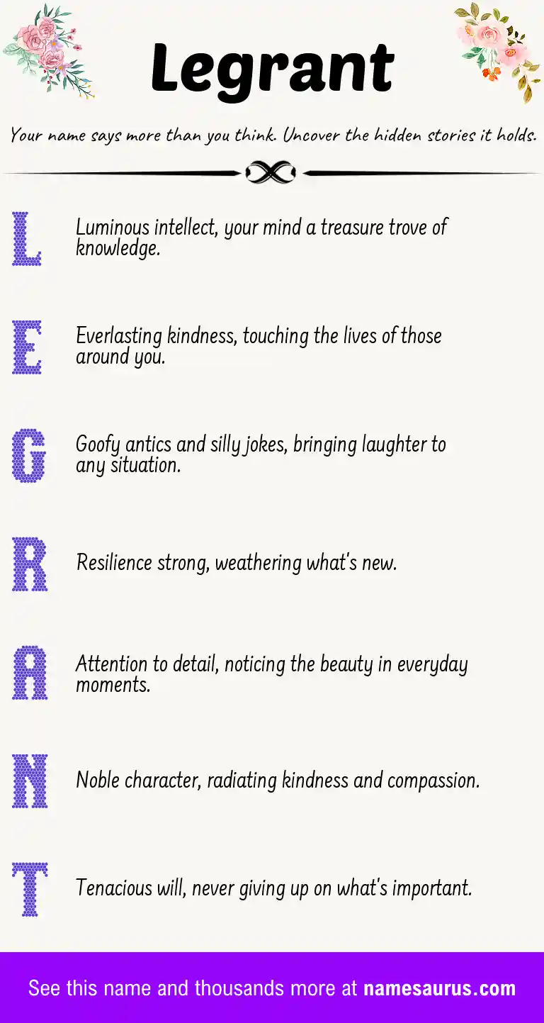 Acrostic poem about Legrant.