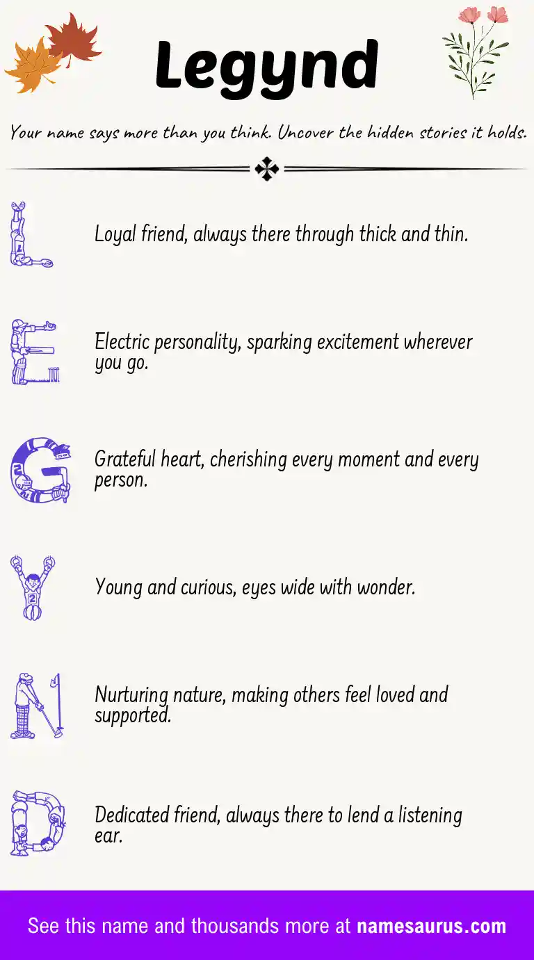 Acrostic poem about Legynd.