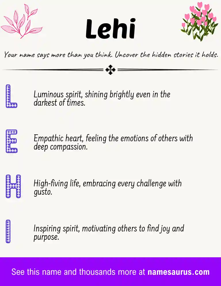 Acrostic poem about Lehi.