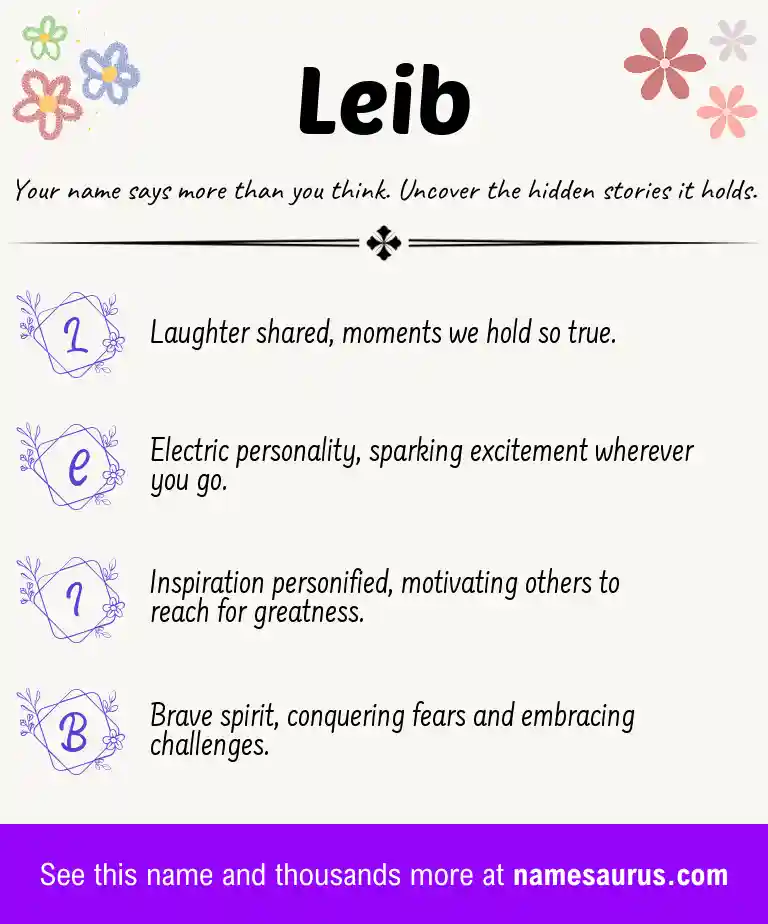 Acrostic poem about Leib.