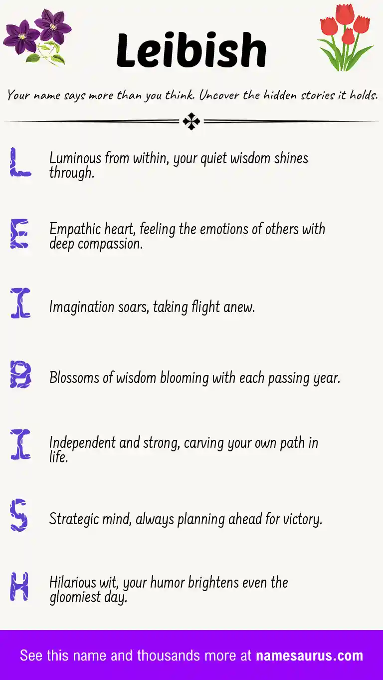 Acrostic poem about Leibish.