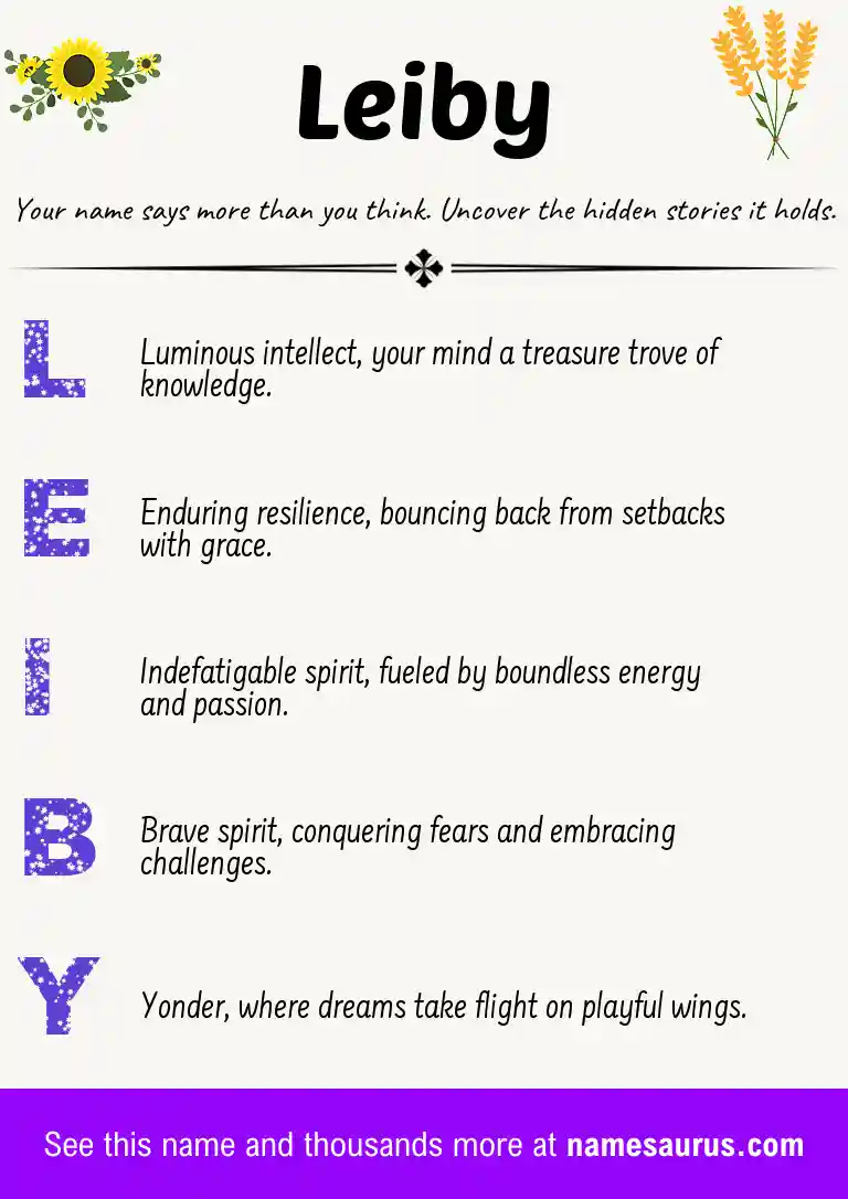 Acrostic poem about Leiby.