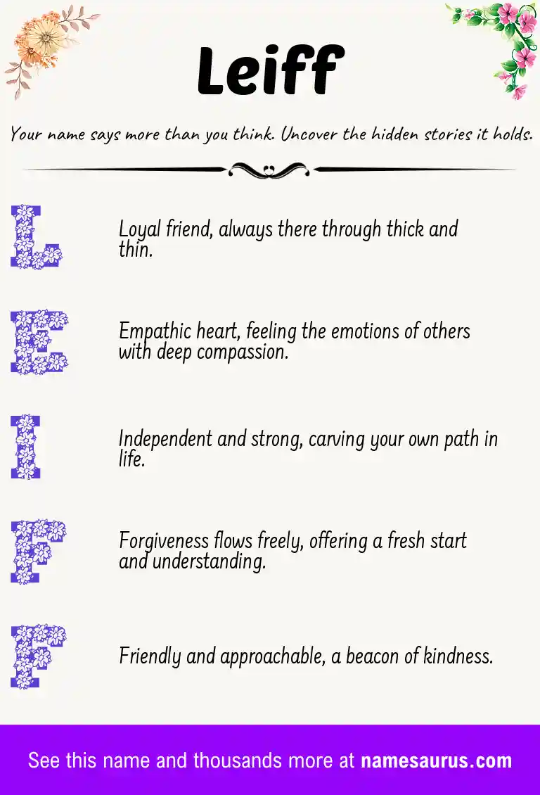 Acrostic poem about Leiff.