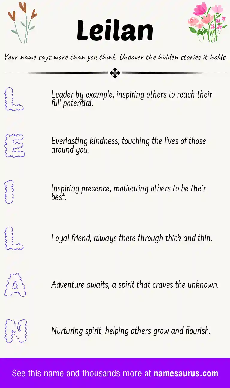 Acrostic poem about Leilan.