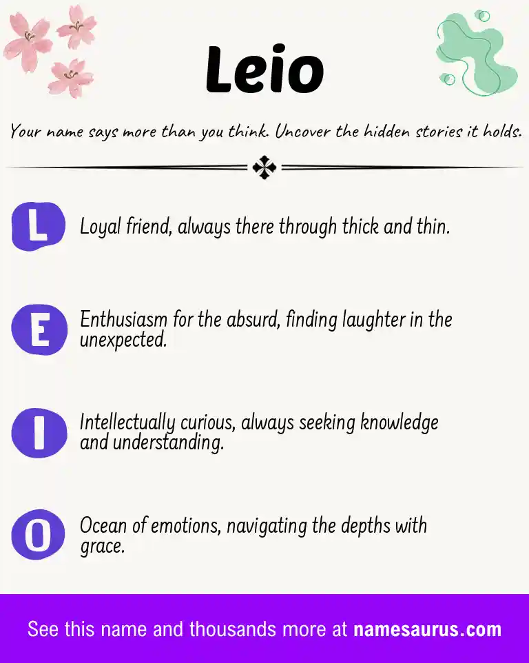 Acrostic poem about Leio.