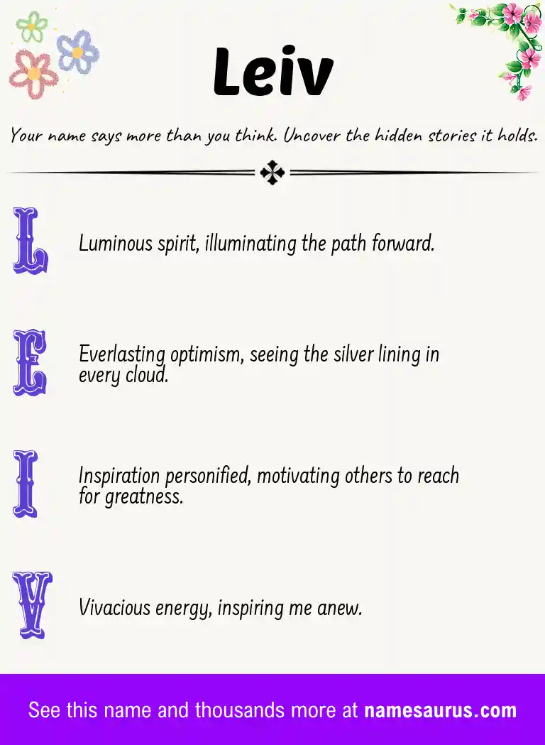 Acrostic poem about Leiv.