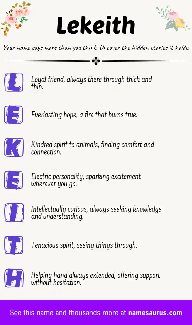 Acrostic poem about Lekeith.