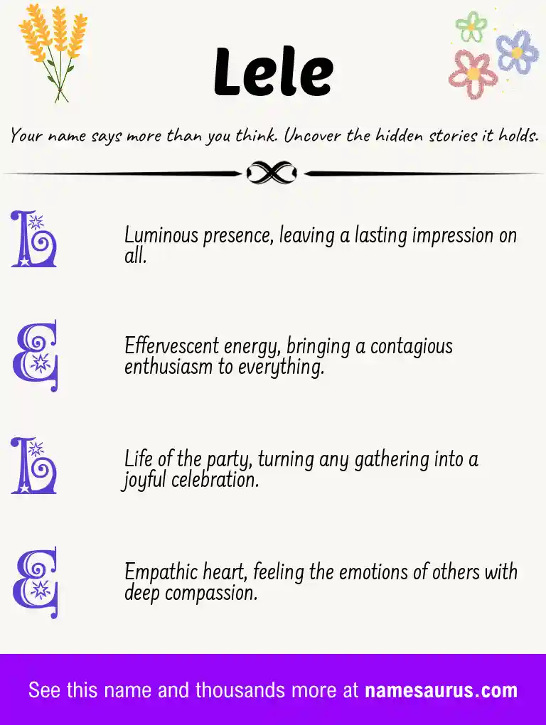 Acrostic poem about Lele.