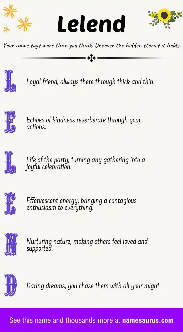 Acrostic poem about Lelend.