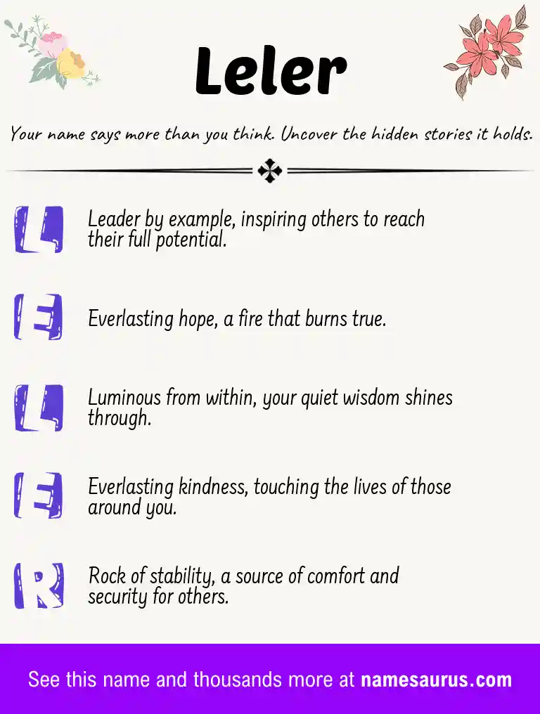 Acrostic poem about Leler.