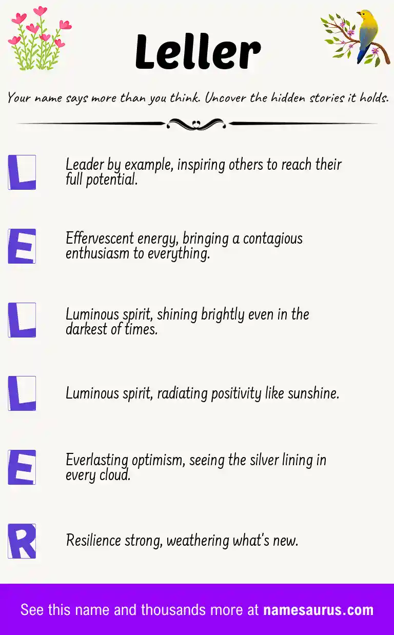 Acrostic poem about Leller.