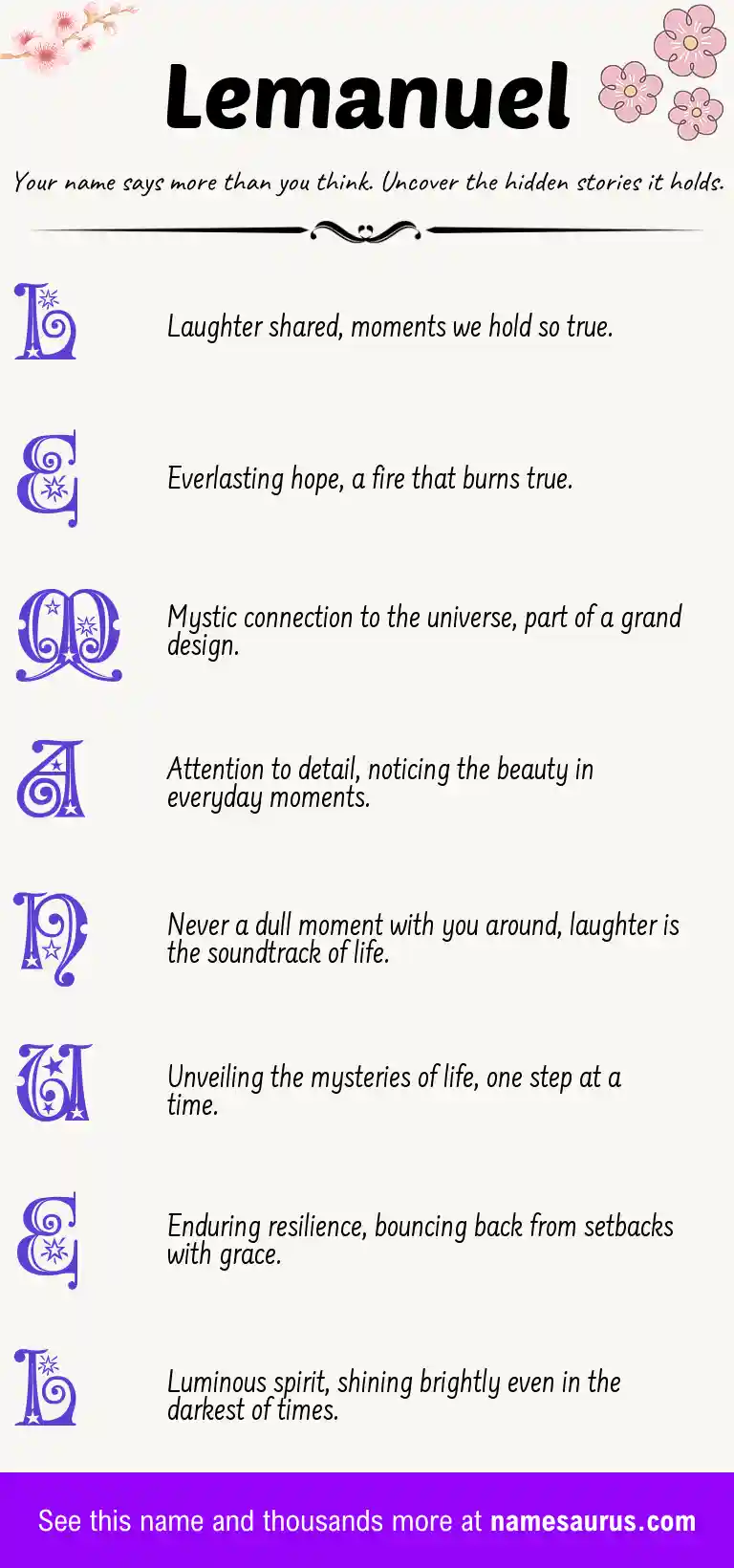Acrostic poem about Lemanuel.