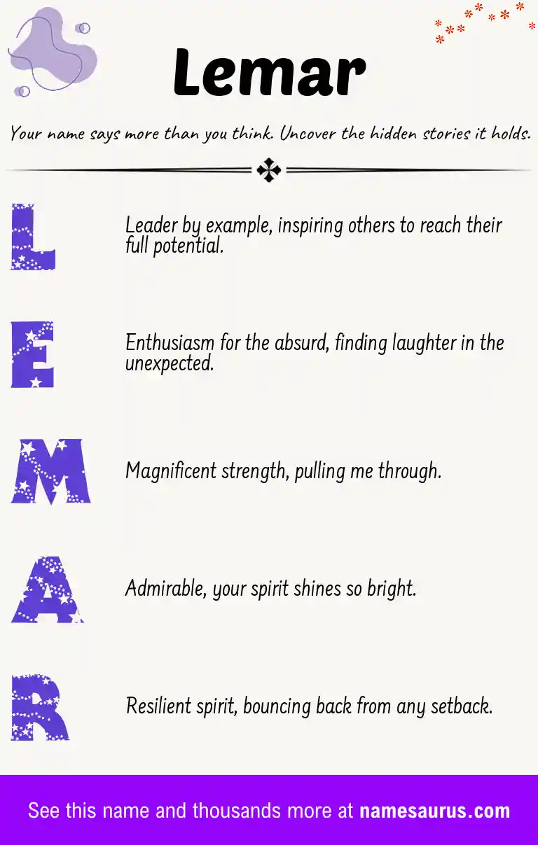 Acrostic poem about Lemar.