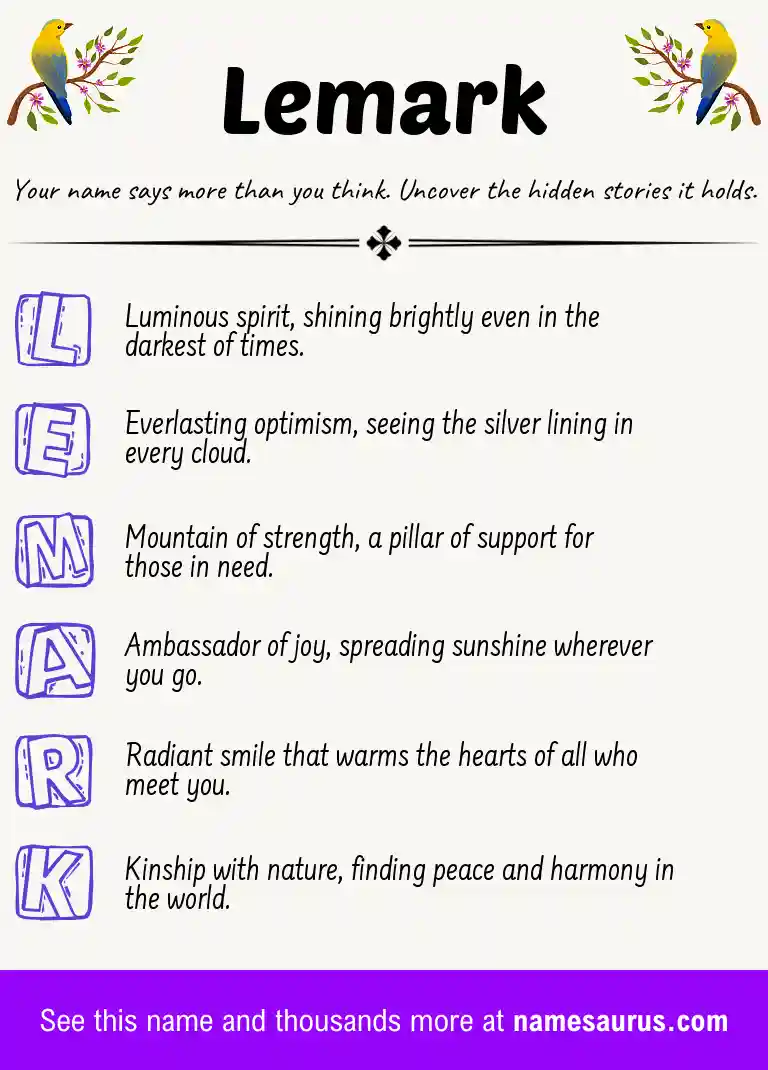 Acrostic poem about Lemark.