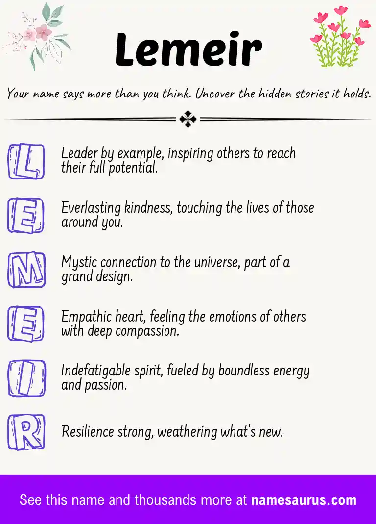 Acrostic poem about Lemeir.