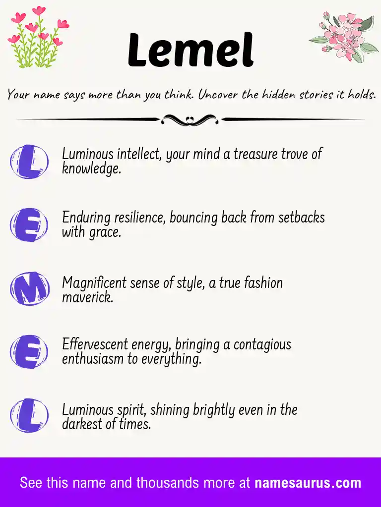 Acrostic poem about Lemel.