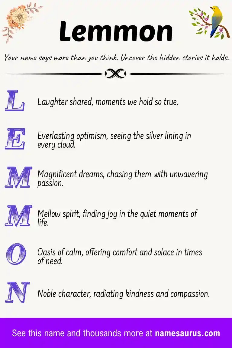 Acrostic poem about Lemmon.