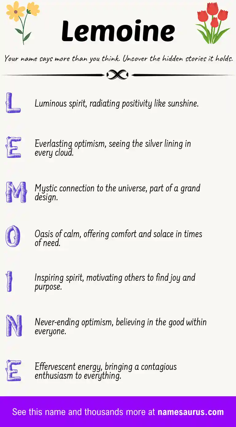 Acrostic poem about Lemoine.