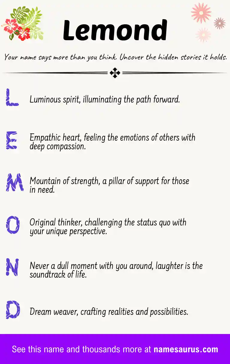 Acrostic poem about Lemond.