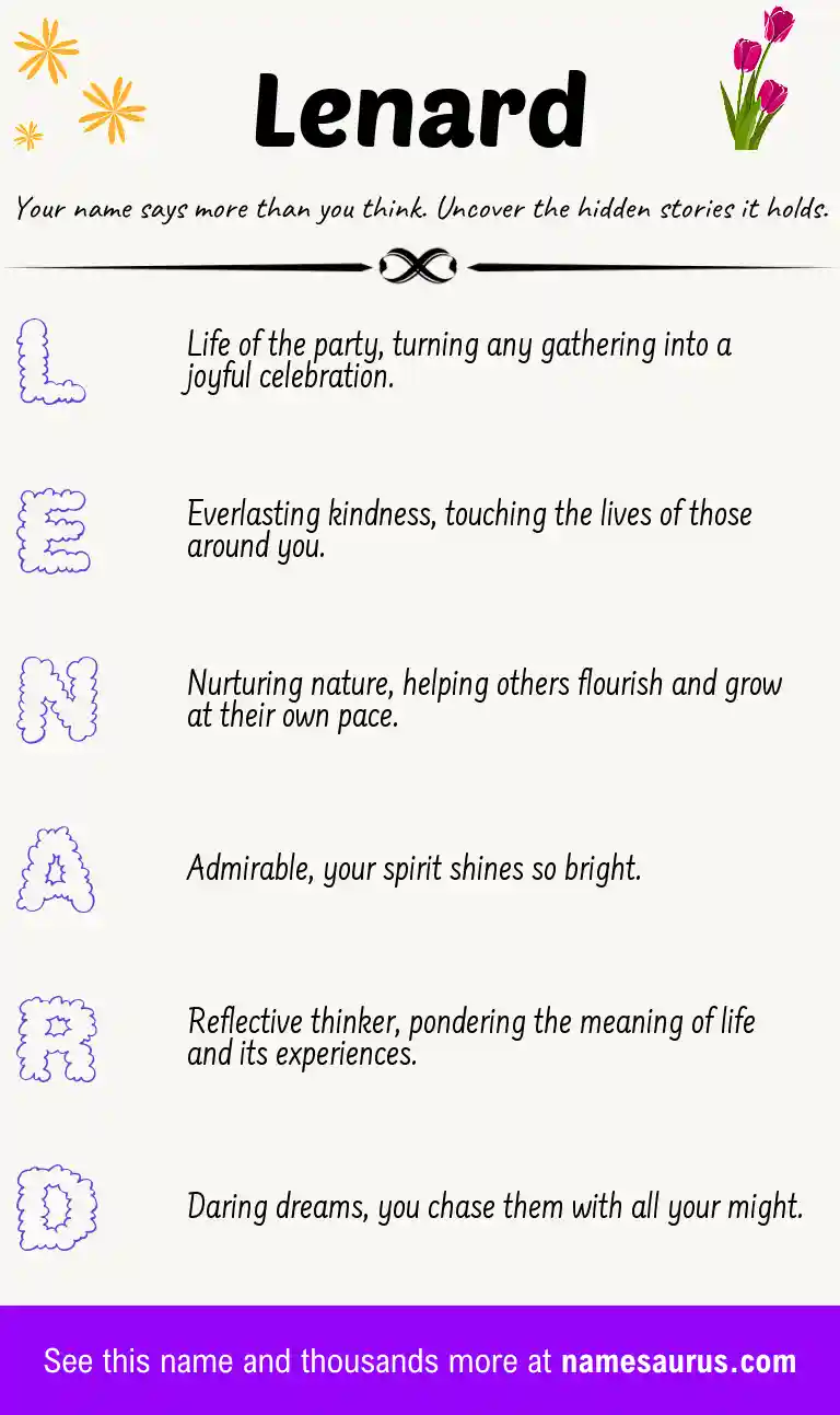 Acrostic poem about Lenard.